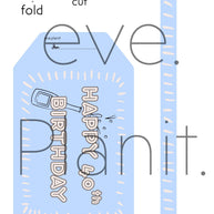 Happy 40th Birthday Baby Blue Wine Bottle DIY Tags