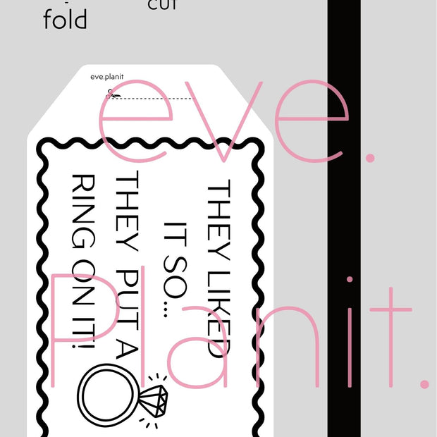 Engagement 'They Put a Ring on it' lyric Wine Bottle DIY Tags