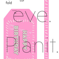 Happy Birthday Baby Pink Wine Bottle DIY Tags