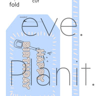 Happy Birthday Baby Blue Wine Bottle DIY Tags