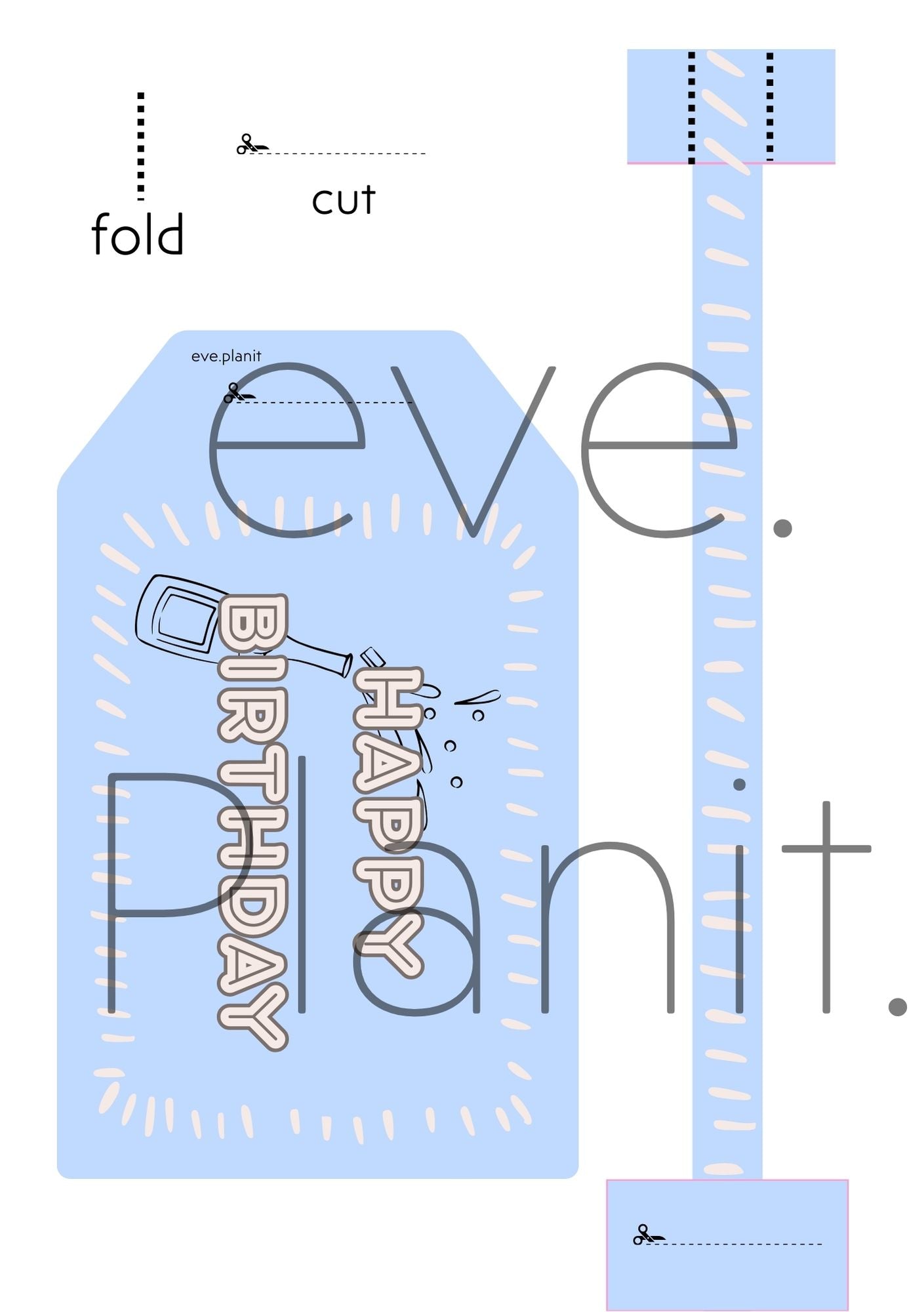 Happy Birthday Baby Blue Wine Bottle DIY Tags