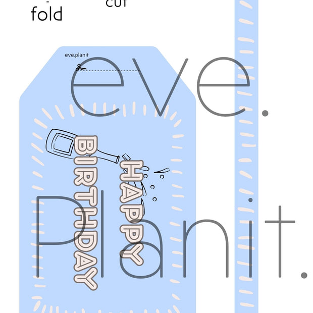 Happy Birthday Baby Blue Wine Bottle DIY Tags