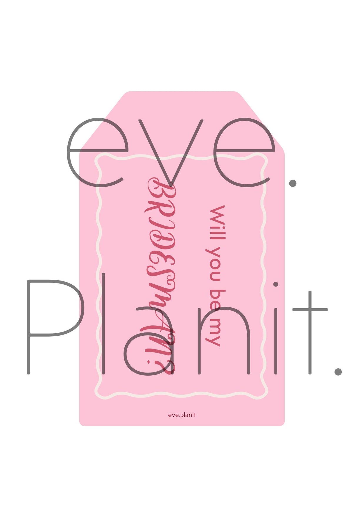 Male Bridesmaid - Will you be my bridesman? bag tag style DIY card PINK