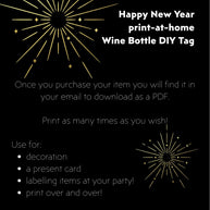 Happy New Year - Wine Bottle DIY Tag