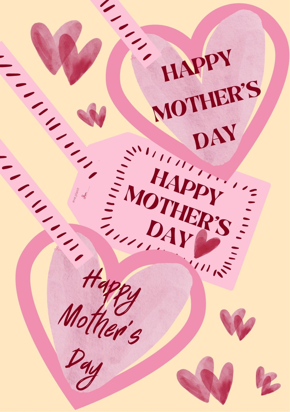 Mother's Day Bag Tag Style Cards - Pack of 3