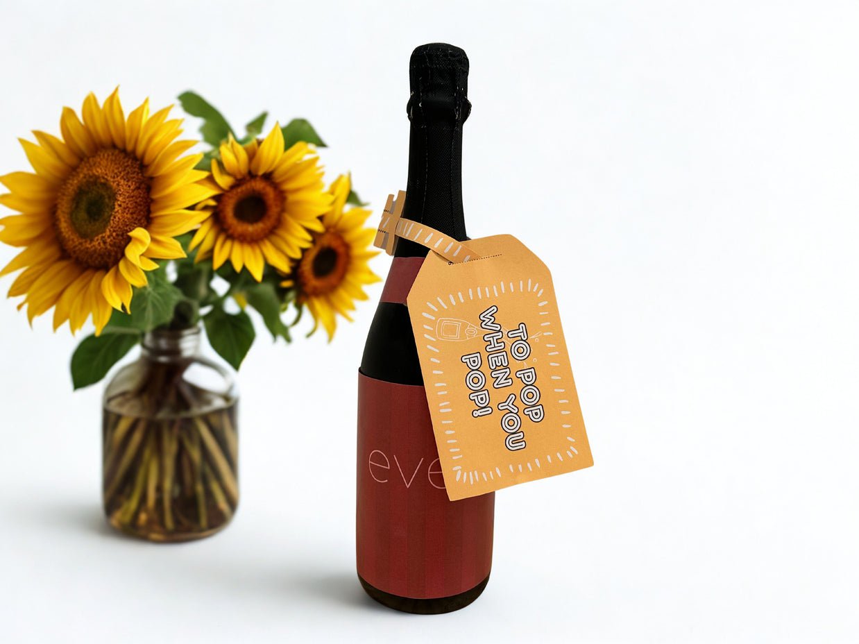Baby Shower 'TO POP' Wine Bottle DIY Tag (Yellow)