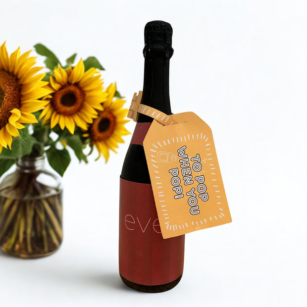 Baby Shower 'TO POP' Wine Bottle DIY Tag (Yellow)