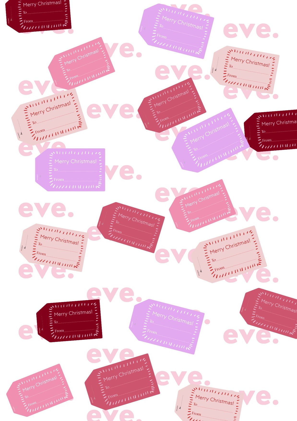 PINK CHRISTMAS CARD BUNDLE - Merry Christmas DIY Present Tags