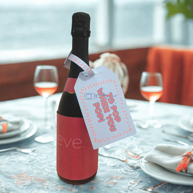 Baby Shower 'TO POP' Wine Bottle DIY Tag (Orange/Blue)