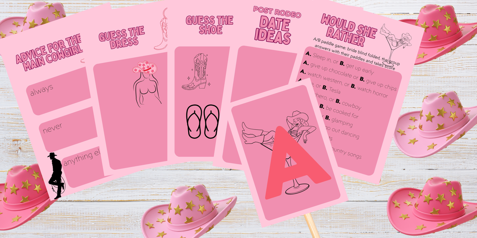 Hot Pink Cowgirl Hen’s Party Games – Last Rodeo Printable Pack