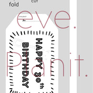 Happy 30th Birthday Black&White Wine Bottle DIY Tags