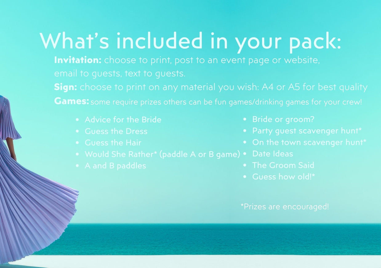 Seashells and Wedding Bells - Hen’s Party Games Printable Pack