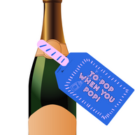Baby Shower 'TO POP' Wine Bottle DIY Tag (Blue/Pink)