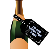 Baby Shower 'TO POP' Wine Bottle DIY Tag (Black)