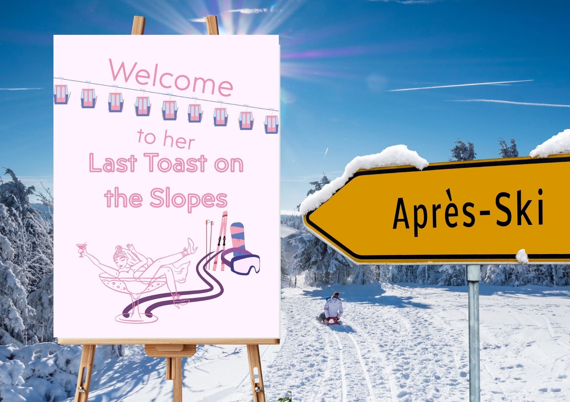 Pink Last Toast on the Slopes - Hen’s Party Games Printable Pack