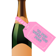 Baby Shower 'TO POP' Wine Bottle DIY Tag (Girl)