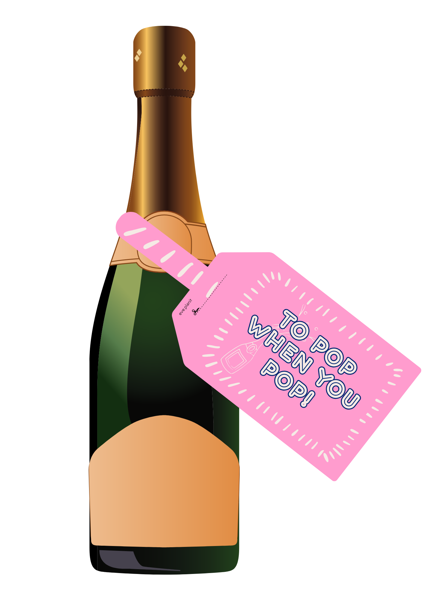 Baby Shower 'TO POP' Wine Bottle DIY Tag (Girl)