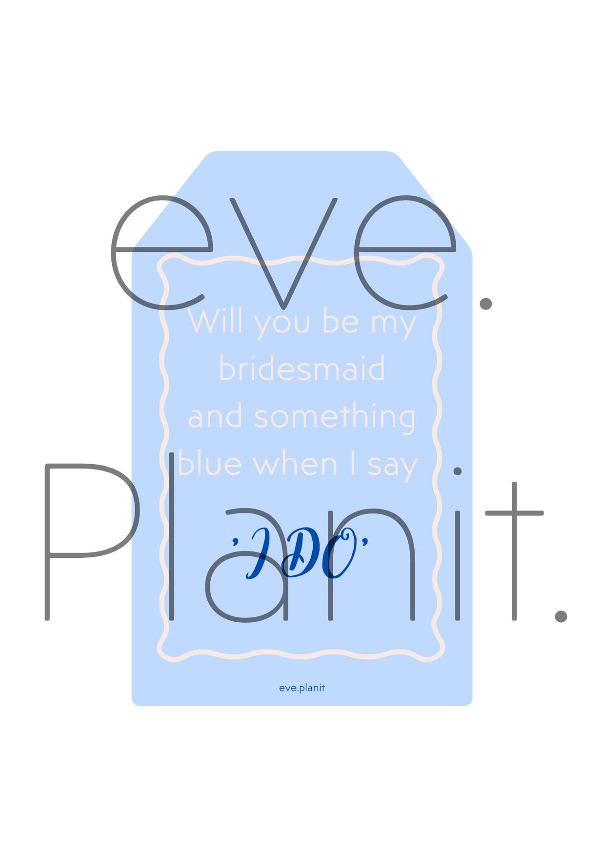 Will you be my bridesmaid & something blue? bag tag style DIY card PINK