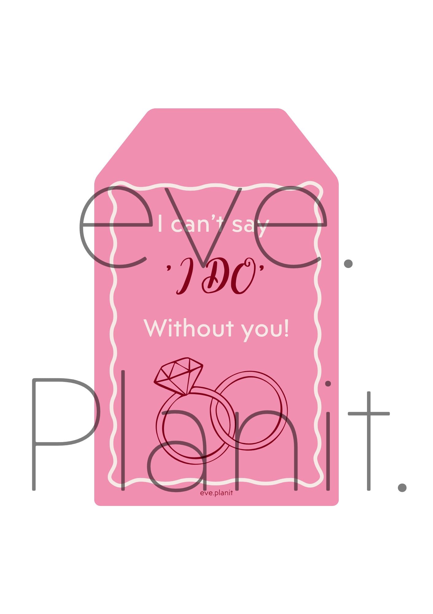 I can't say I do without YOU! Bag tag style PINK/MAROON