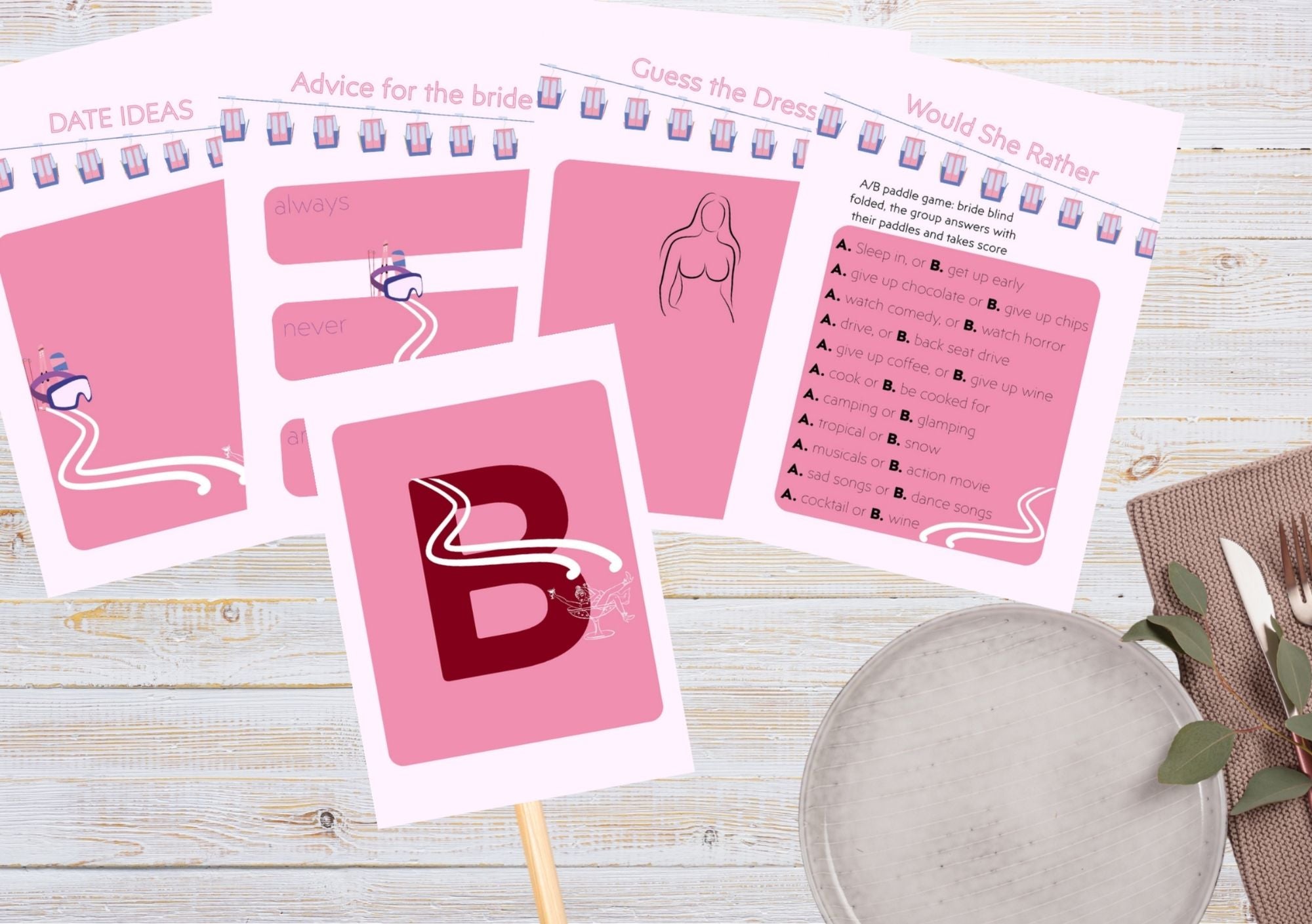 Pink Last Toast on the Slopes - Hen’s Party Games Printable Pack