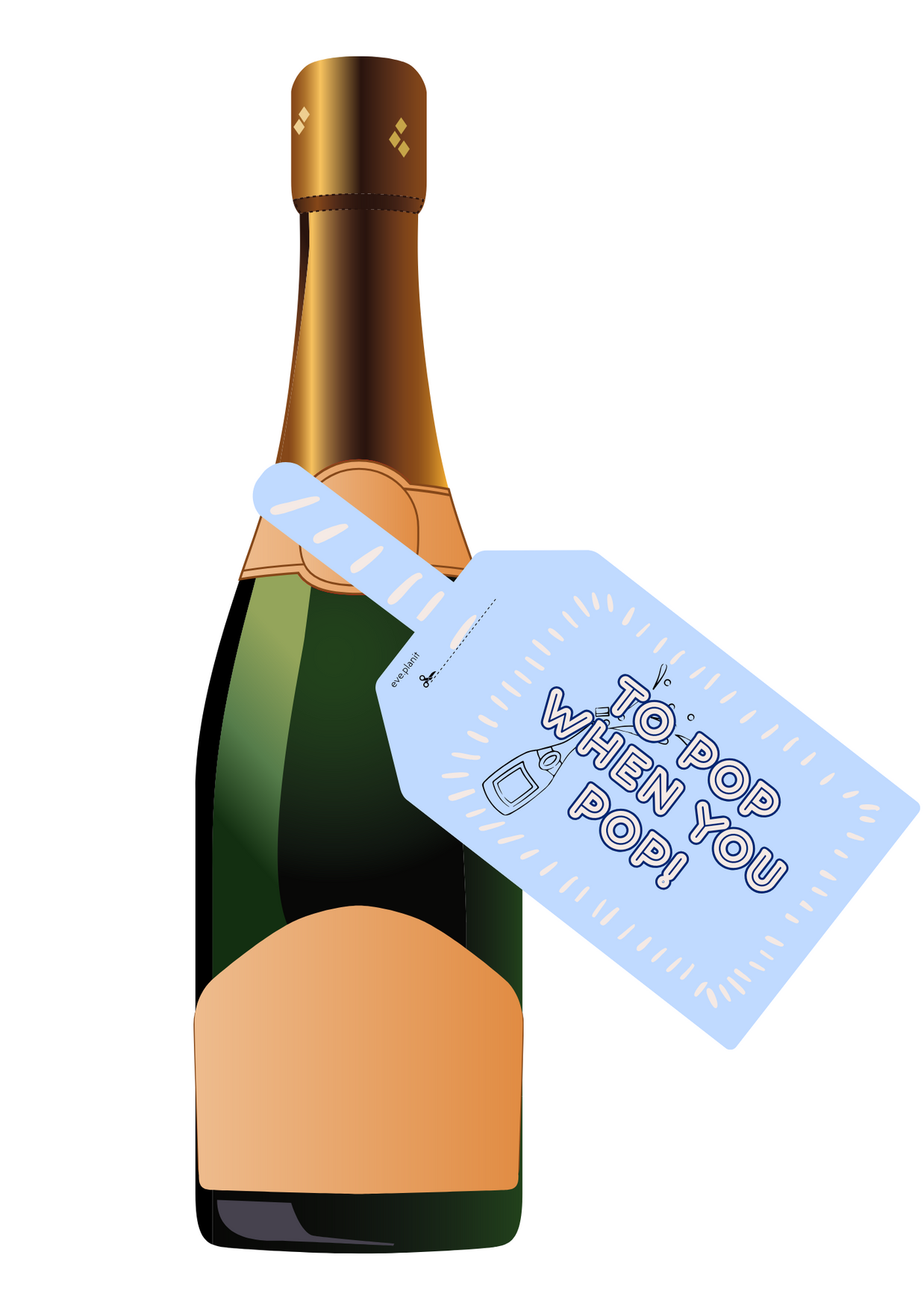 Baby Shower 'TO POP' Wine Bottle DIY Tag (Boy)