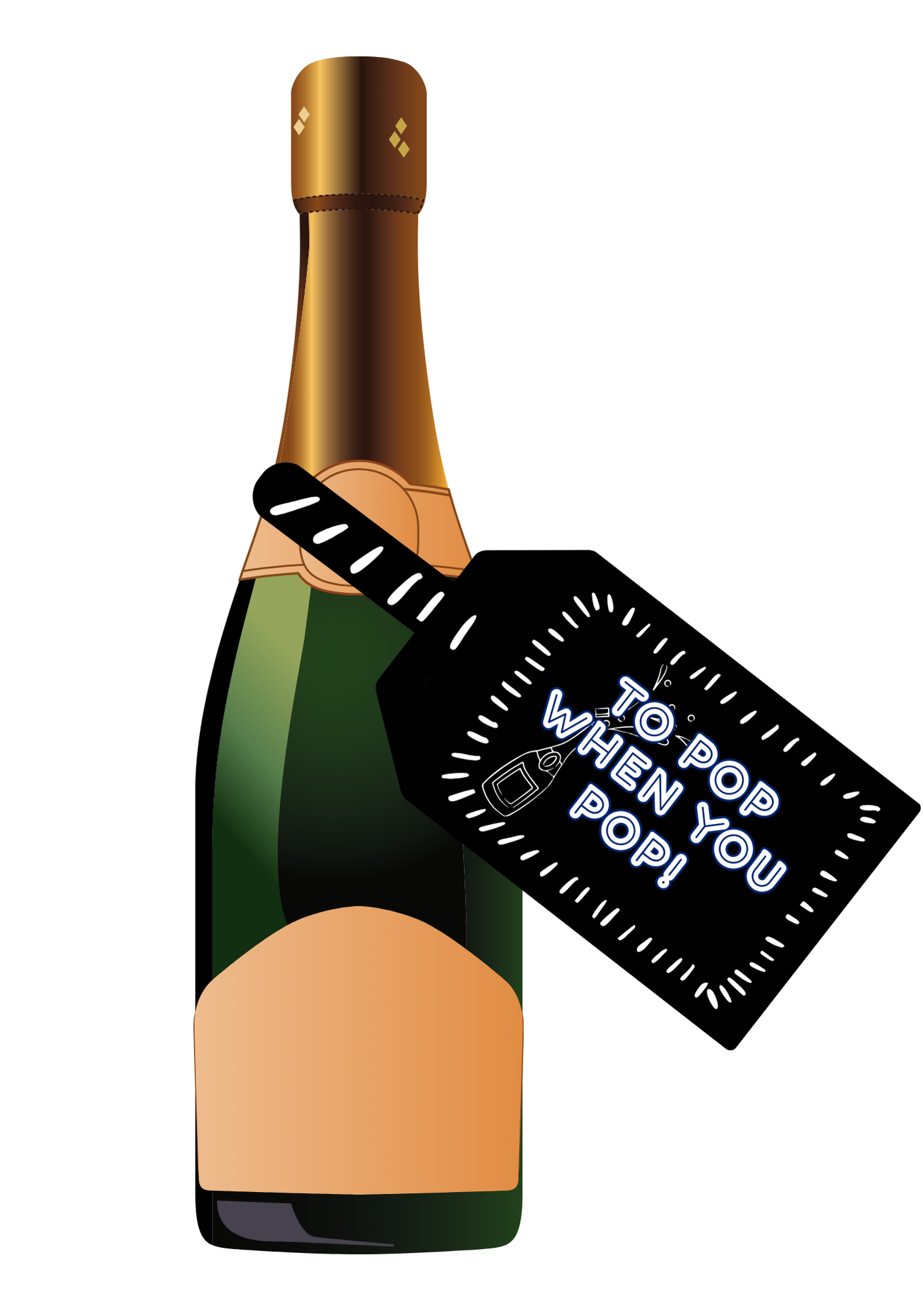 Baby Shower 'TO POP' Wine Bottle DIY Tag (Black)