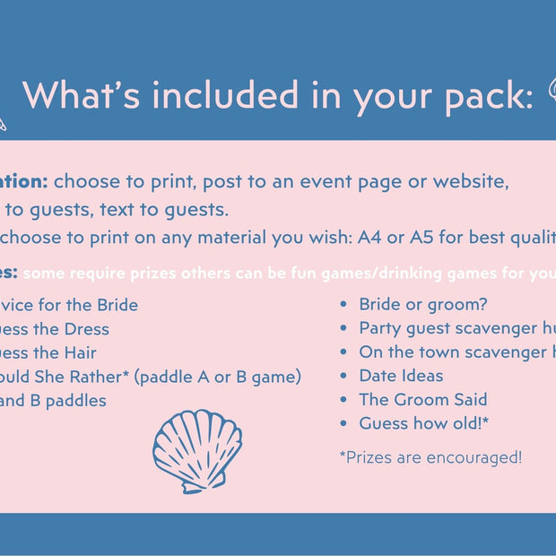 Loast Toast on the Coast - Hen’s Party Games Printable Pack