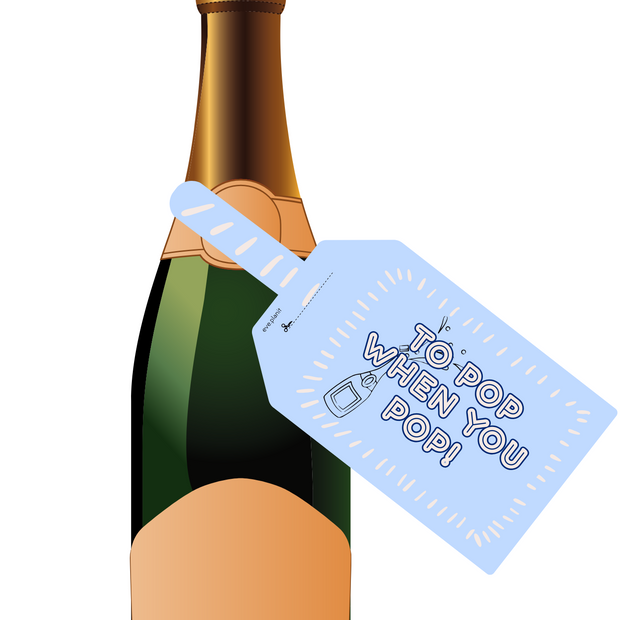 Baby Shower 'TO POP' Wine Bottle DIY Tag (Boy)