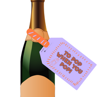 Baby Shower 'TO POP' Wine Bottle DIY Tag (Purple/Orange)