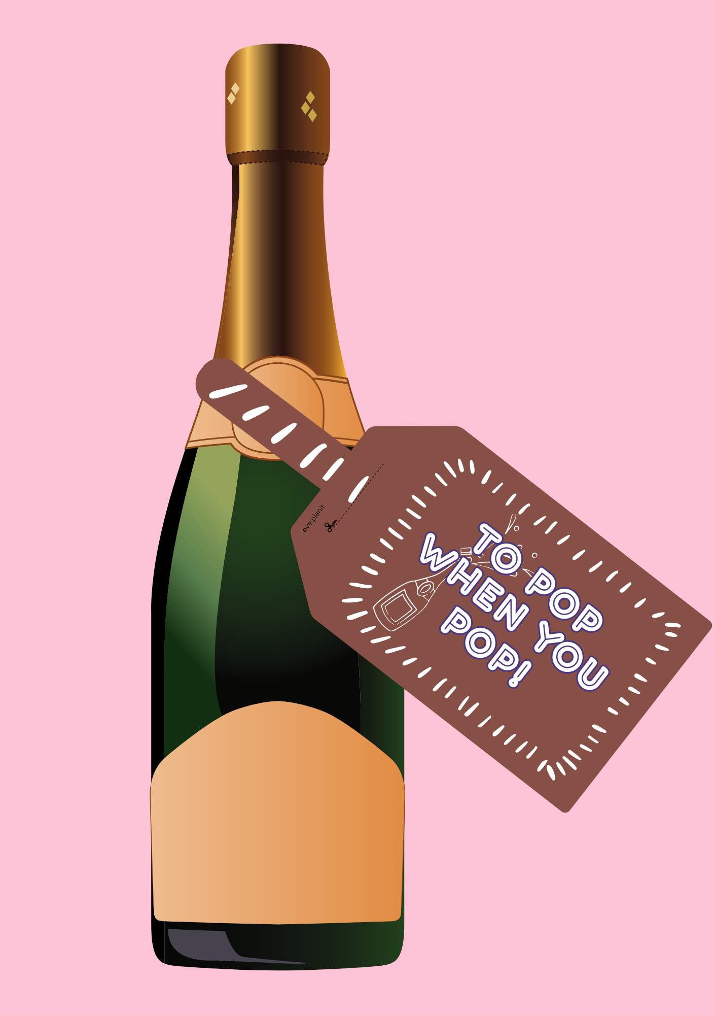 Baby Shower 'TO POP' Wine Bottle DIY Tag (Chocolate/Vanilla)