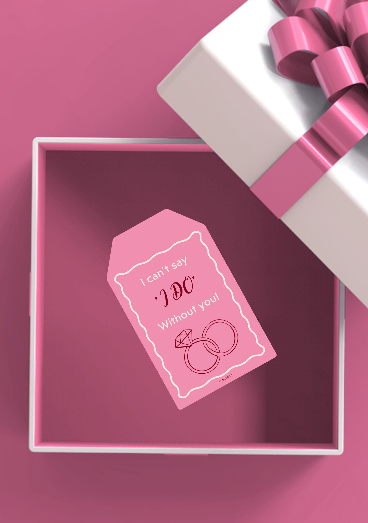 I can't say I do without YOU! Bag tag style PINK/MAROON
