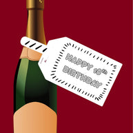 Happy 18th Birthday Black&white Wine Bottle DIY Tags