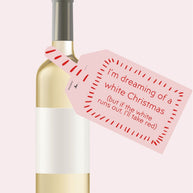 Christmas Wine Bottle DIY Tag (Pink White Christmas)