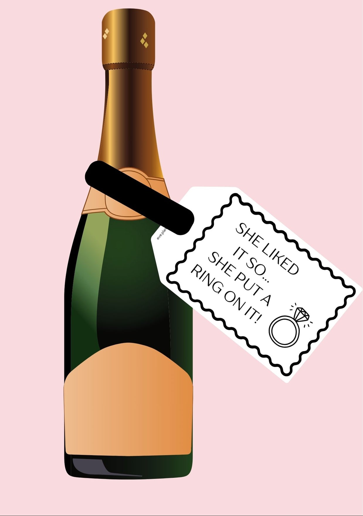 Engagement 'She Put a Ring on it' lyric Wine Bottle DIY Tags