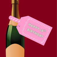 Happy 18th Birthday Baby Pink Wine Bottle DIY Tags