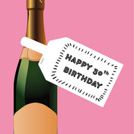 Happy 30th Birthday Black&White Wine Bottle DIY Tags