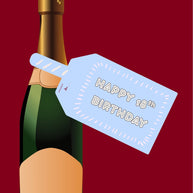 Happy 18th Birthday Baby Blue Wine Bottle DIY Tags