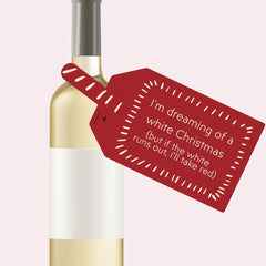 Christmas Wine Bottle DIY Tag (Red)