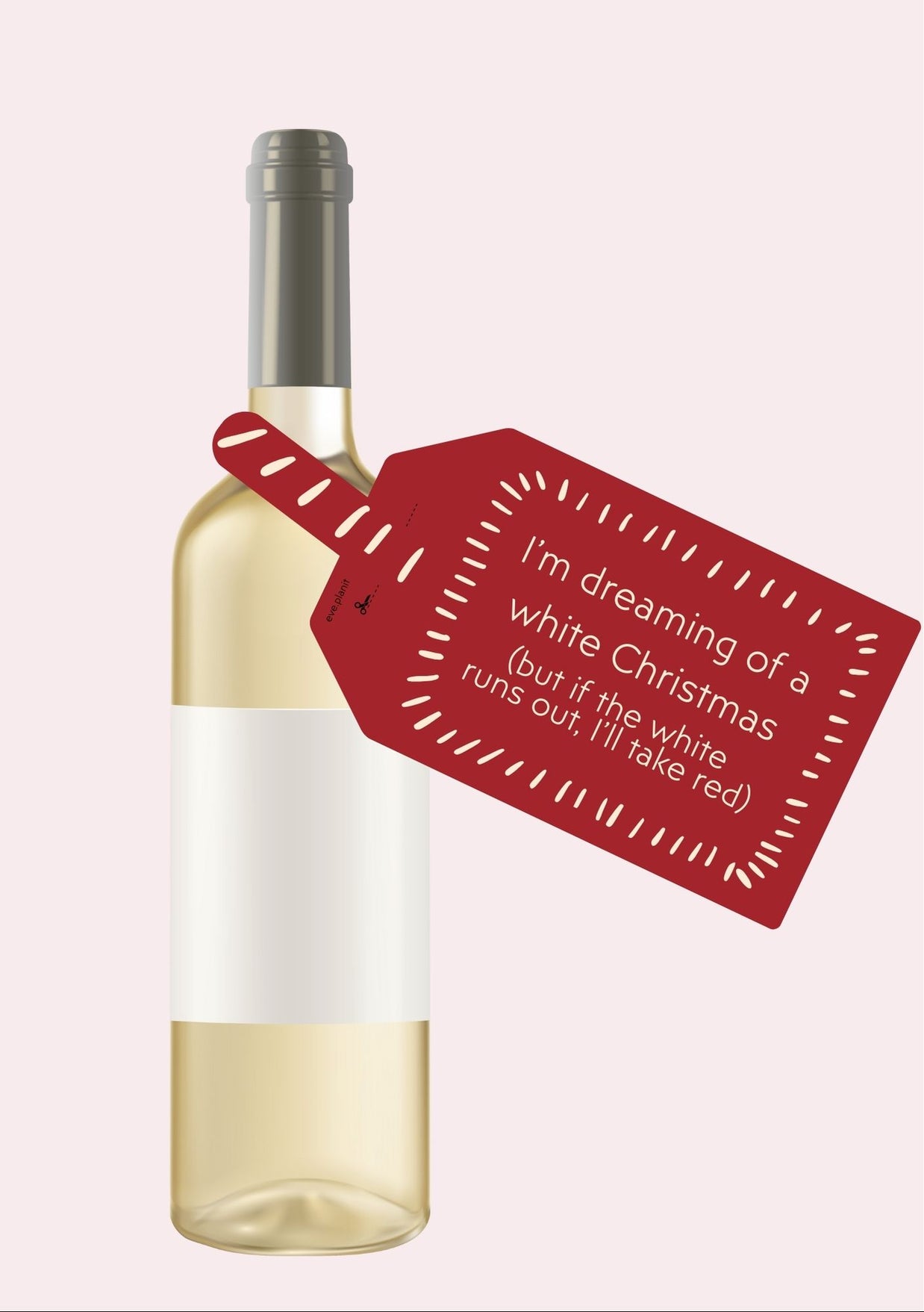 Christmas Wine Bottle DIY Tag (Red)