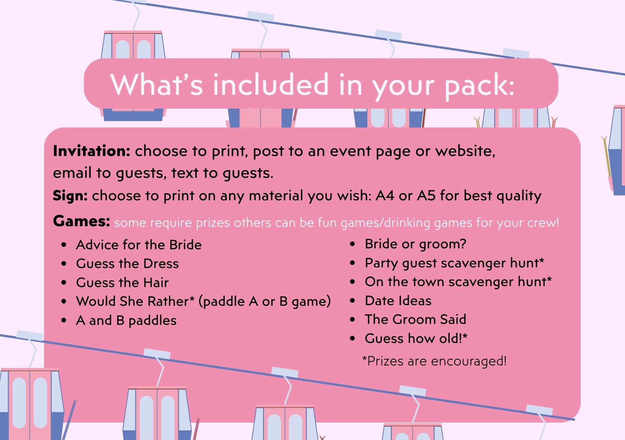 Pink Last Toast on the Slopes - Hen’s Party Games Printable Pack