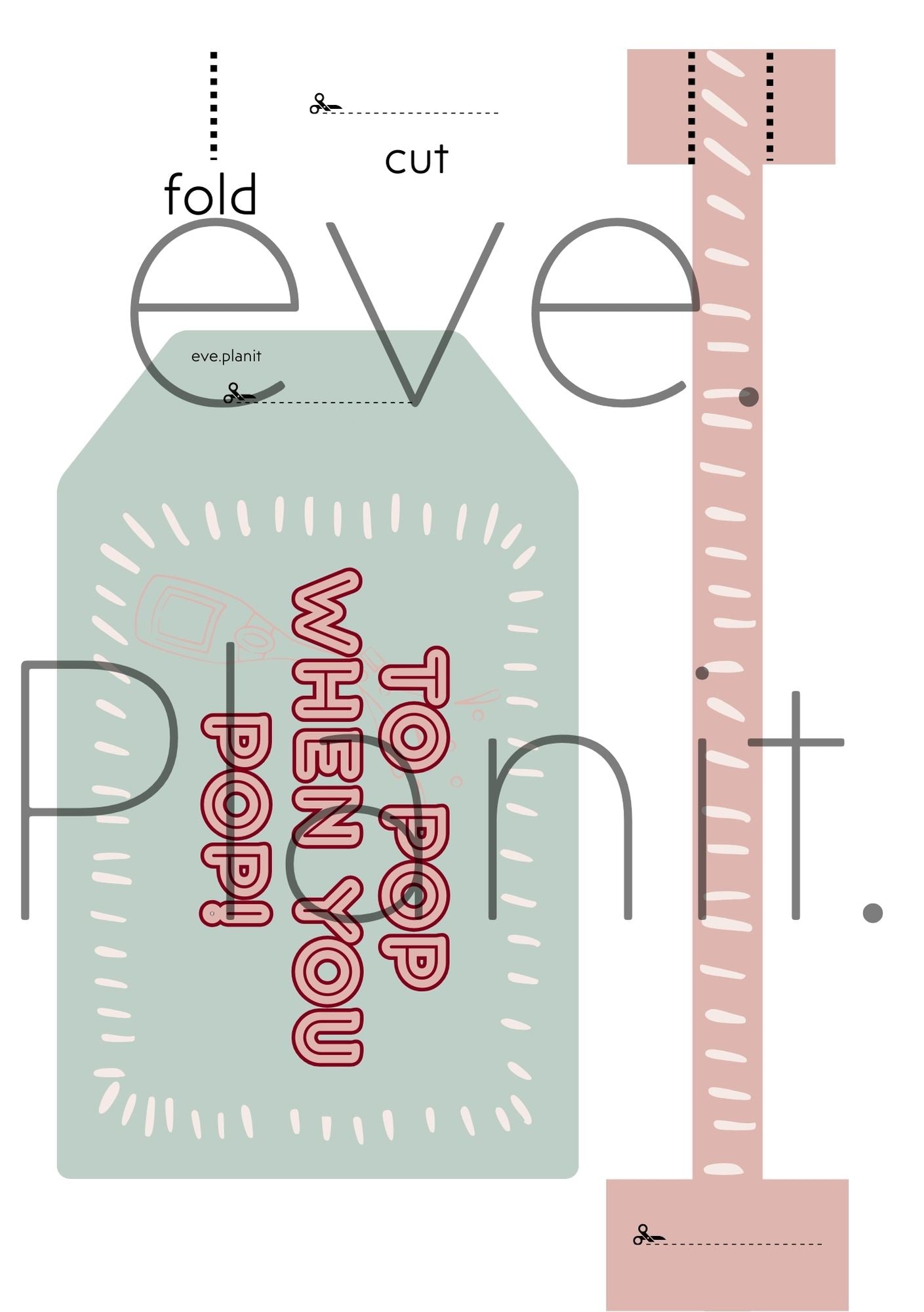Baby Shower 'TO POP' Wine Bottle DIY Tag (Sage)