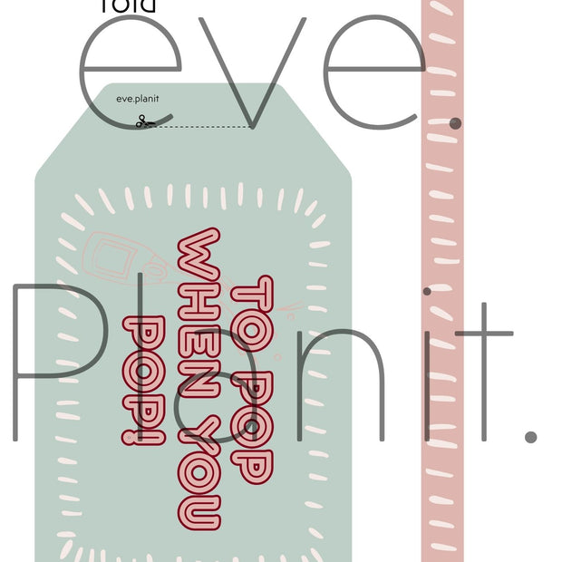 Baby Shower 'TO POP' Wine Bottle DIY Tag (Sage)