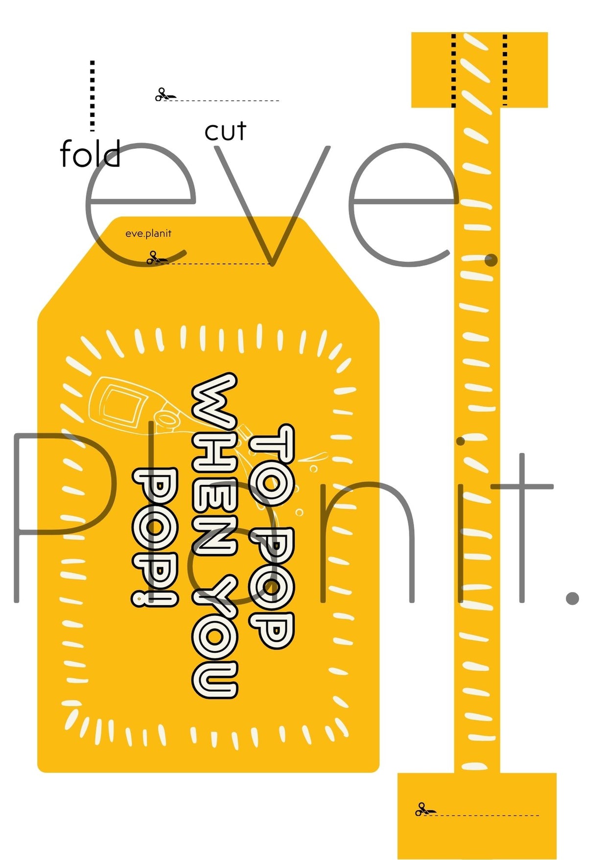 Baby Shower 'TO POP' Wine Bottle DIY Tag (Yellow)