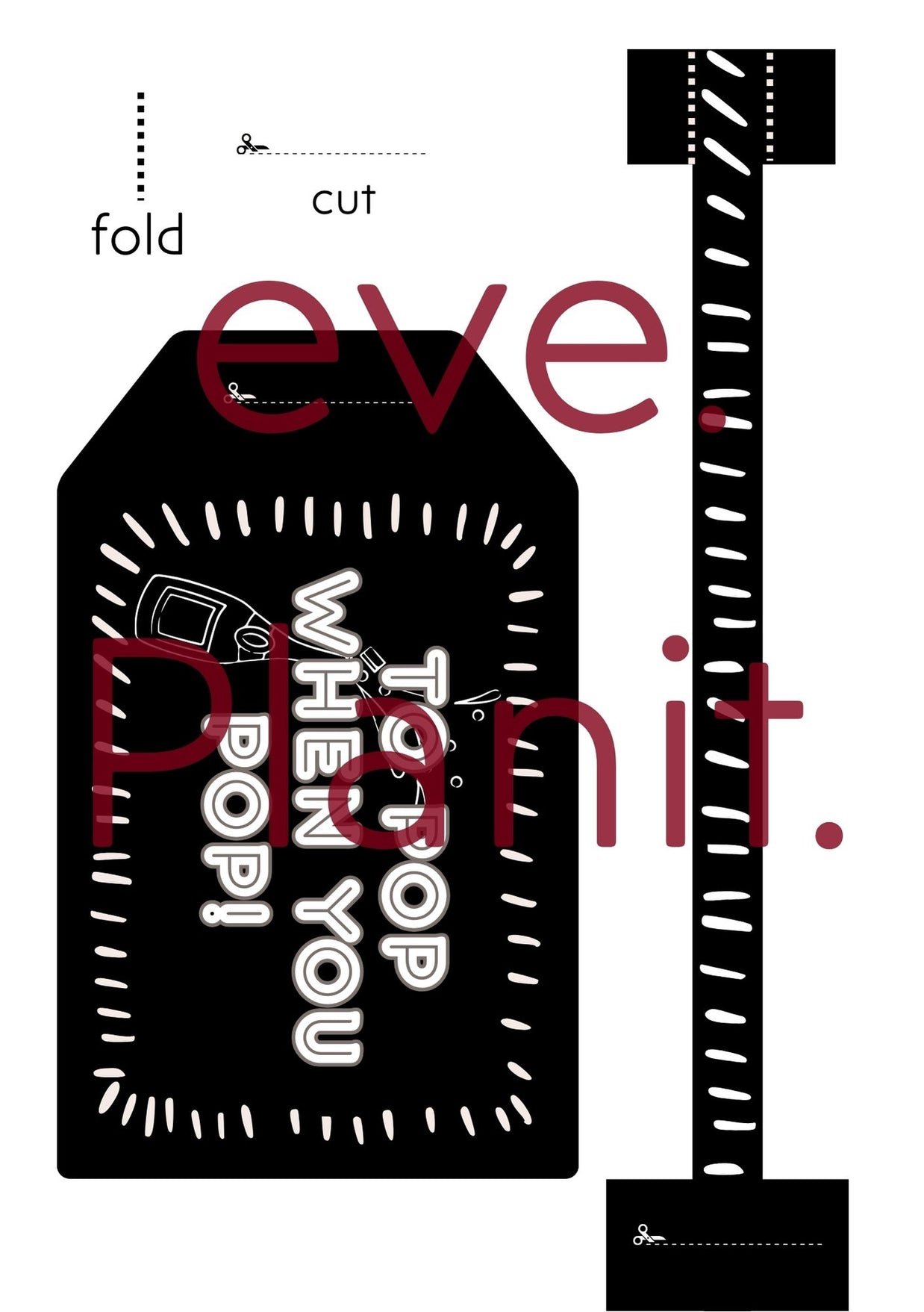 Baby Shower 'TO POP' Wine Bottle DIY Tag (Black)