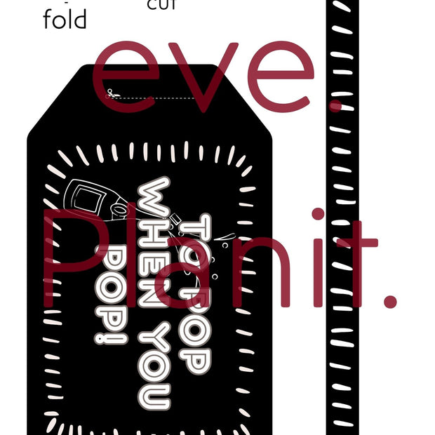 Baby Shower 'TO POP' Wine Bottle DIY Tag (Black)