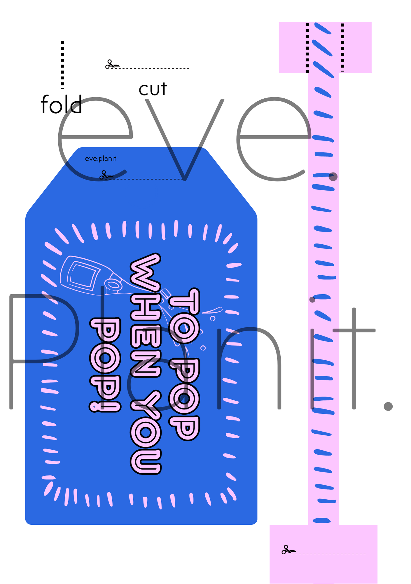 Baby Shower 'TO POP' Wine Bottle DIY Tag (Blue/Pink)