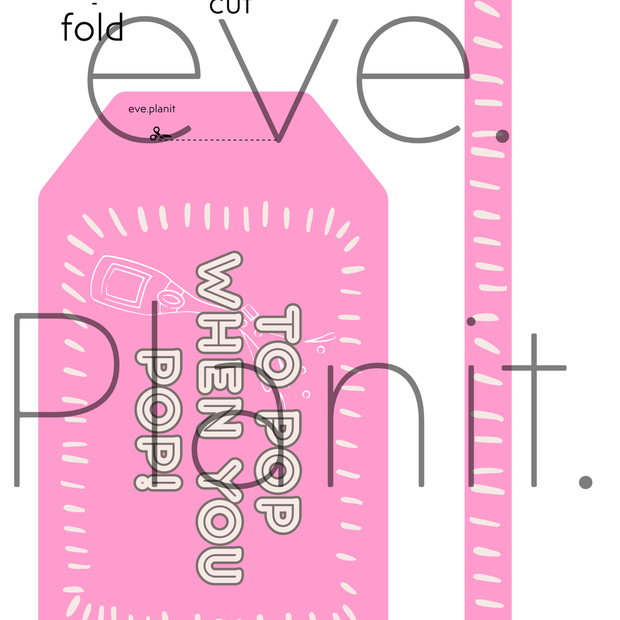 Baby Shower 'TO POP' Wine Bottle DIY Tag (Girl)