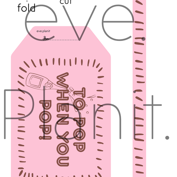 Baby Shower 'TO POP' Wine Bottle DIY Tag (Strawberry/Chocolate)