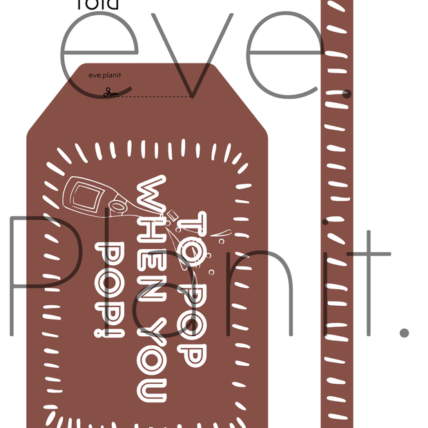 Baby Shower 'TO POP' Wine Bottle DIY Tag (Chocolate/Vanilla)