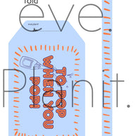 Baby Shower 'TO POP' Wine Bottle DIY Tag (Orange/Blue)